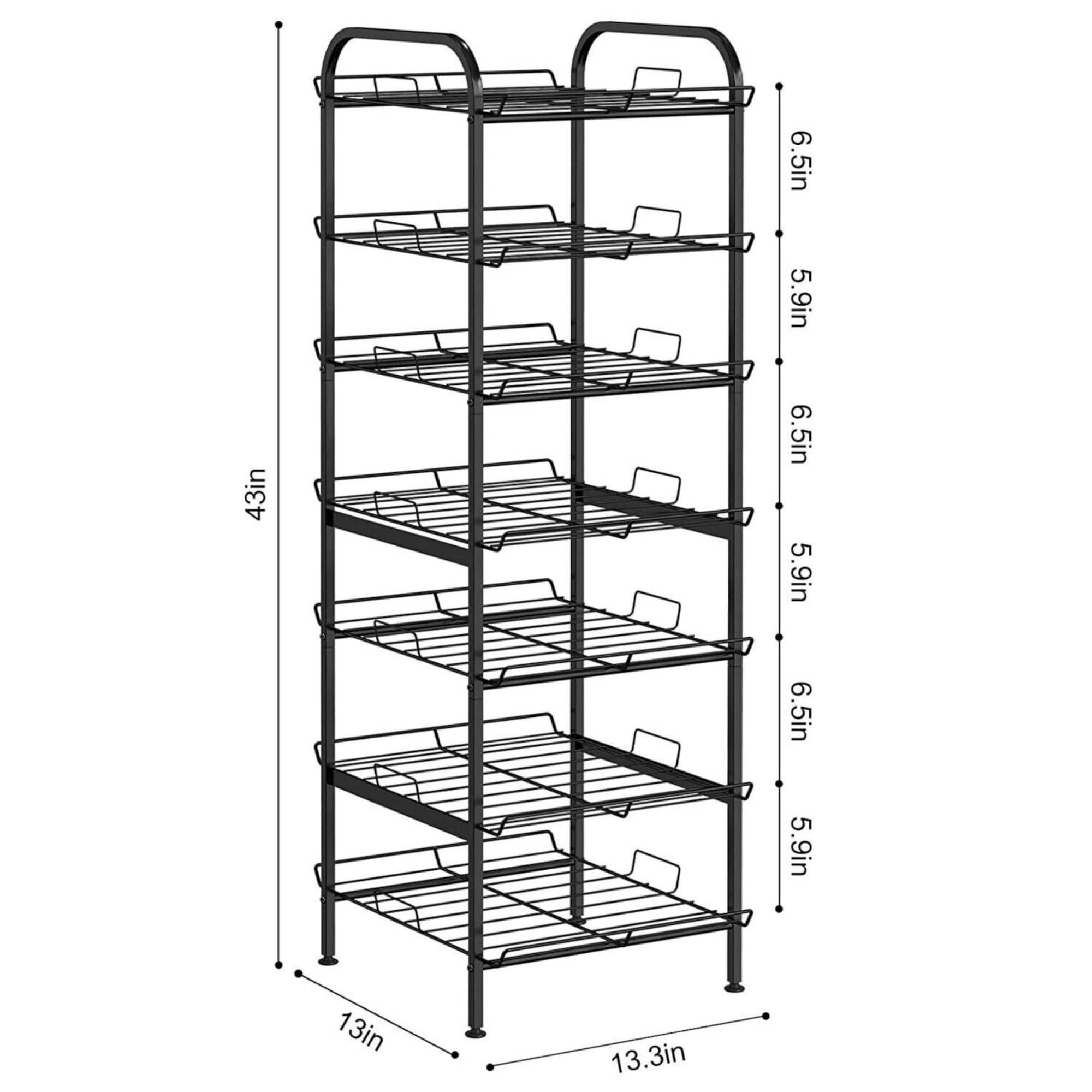 NEX™ 43" Black Freestanding 7-Tier Water Bottle Organizer